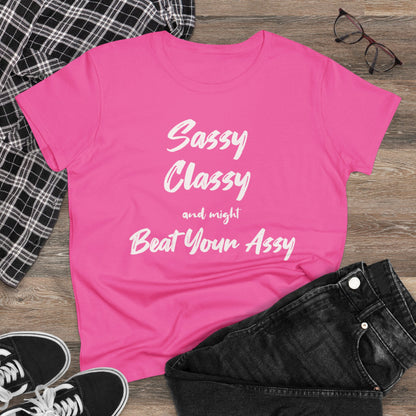 BEAT YOUR ASSY Women's Midweight Cotton Tee