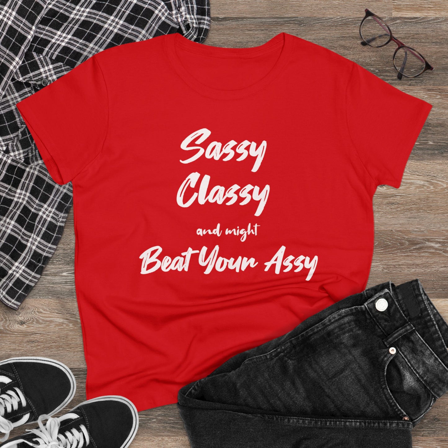 BEAT YOUR ASSY Women's Midweight Cotton Tee
