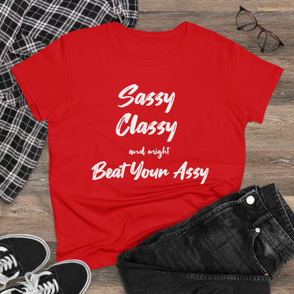 BEAT YOUR ASSY Women's Midweight Cotton Tee