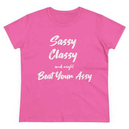 BEAT YOUR ASSY Women's Midweight Cotton Tee